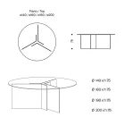 Tavolinë e rrumbullakët ngrënie me bazë dhe majë xhami Made in Italy - Charles Viadurini