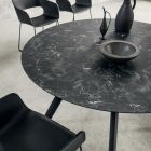 Tavolinë e rrumbullakët e ngrënies me sipërme HPL me shtresa Made in Italy - Lingotto Viadurini