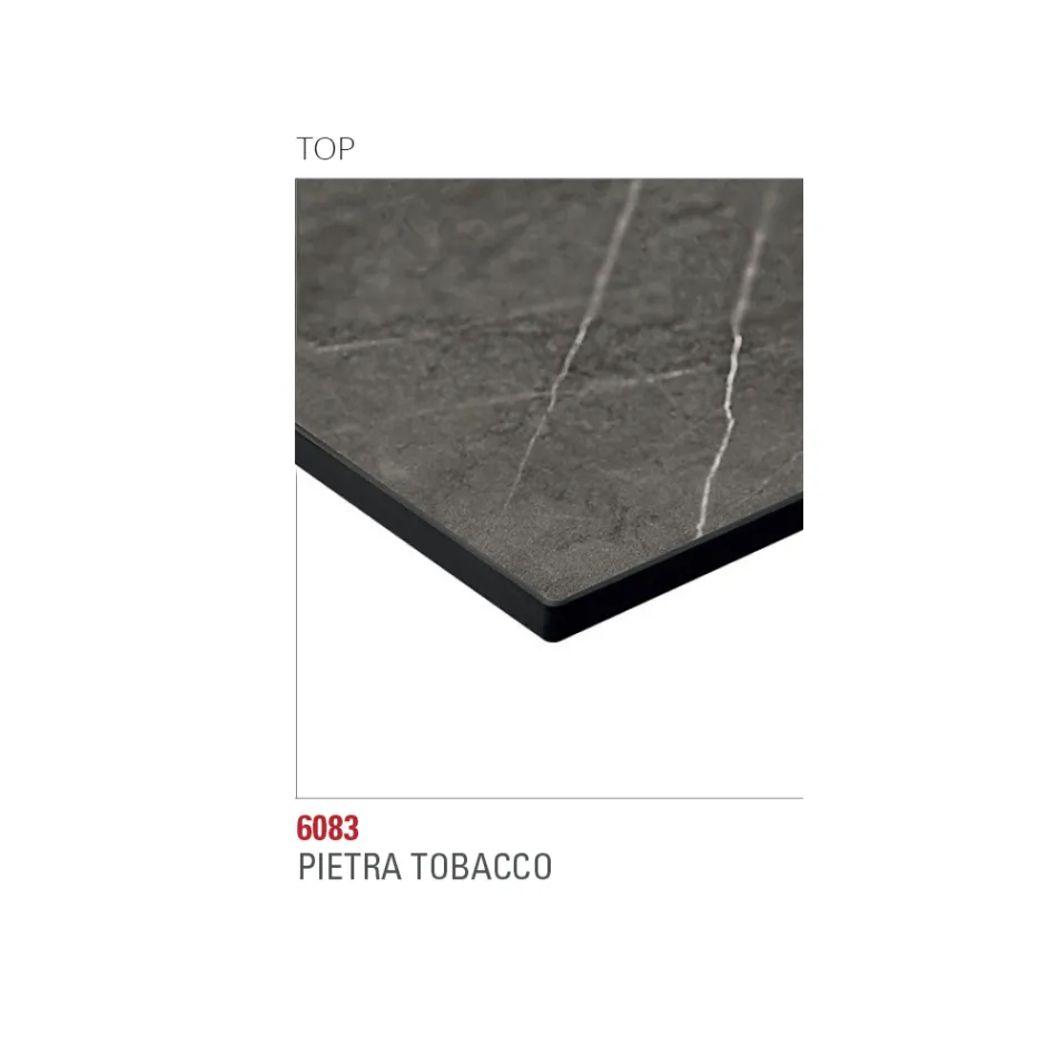 Tavolinë e rrumbullakët e ngrënies me sipërme HPL me shtresa Made in Italy - Lingotto Viadurini