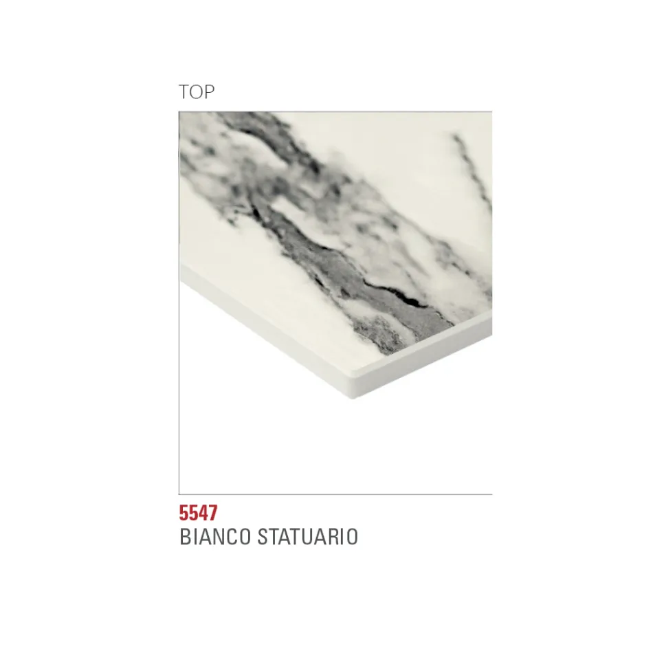 Tavolinë e rrumbullakët e ngrënies me sipërme HPL me shtresa Made in Italy - Lingotto Viadurini