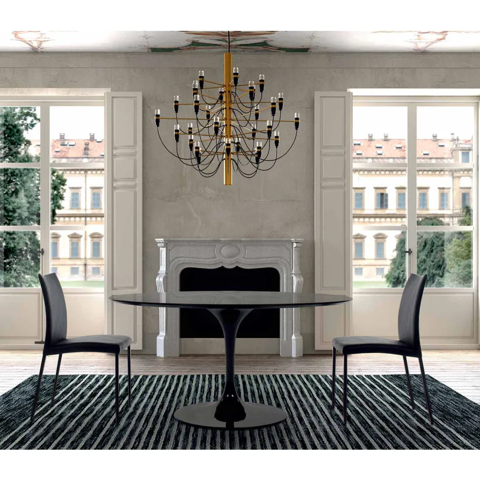 Tavolinë e rrumbullakët e ngrënies me majë laminate Made in Italy – Dollarë Viadurini