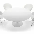 Tavolinë e rrumbullakët e ngrënies me majë laminate Made in Italy – Dollarë Viadurini