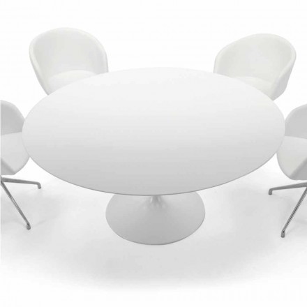 Tavolinë e rrumbullakët e ngrënies me majë laminate Made in Italy – Dollarë Viadurini