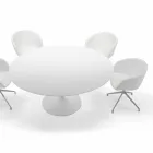 Tavolinë e rrumbullakët e ngrënies me majë laminate Made in Italy – Dollarë Viadurini