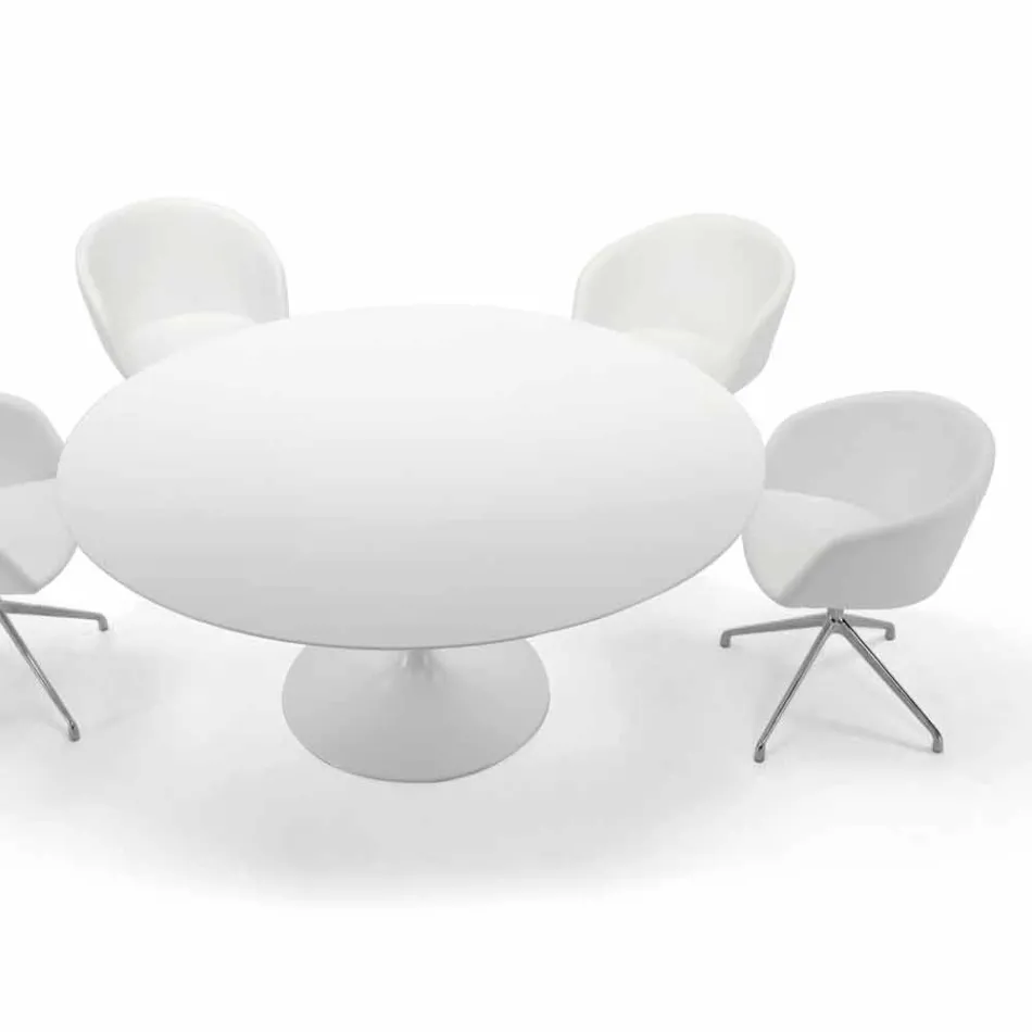 Tavolinë e rrumbullakët e ngrënies me majë laminate Made in Italy – Dollarë Viadurini