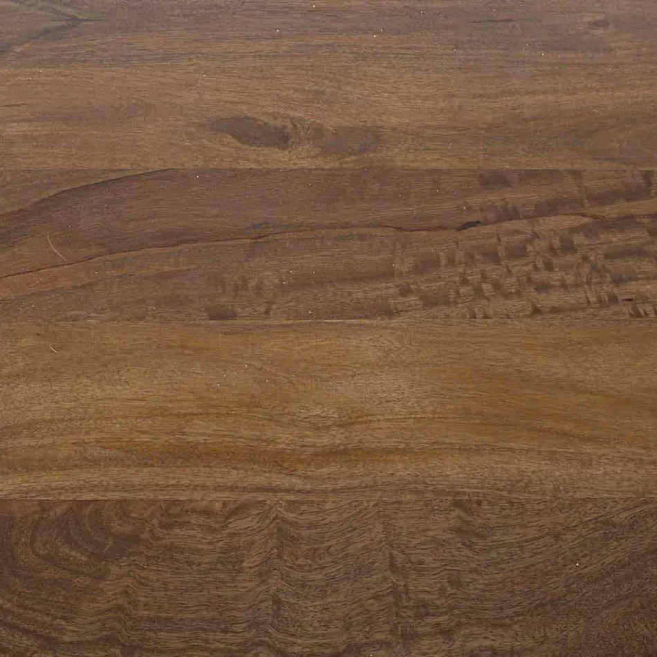 Homemotion tryezë e rrumbullakët e darkës me majë druri mango - Rondolo Viadurini