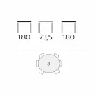 Dizajni i tryezës së rrumbullakët të darkës në prodhim gresi të lëmuar dhe druri të prodhuar në Itali - Madame Viadurini