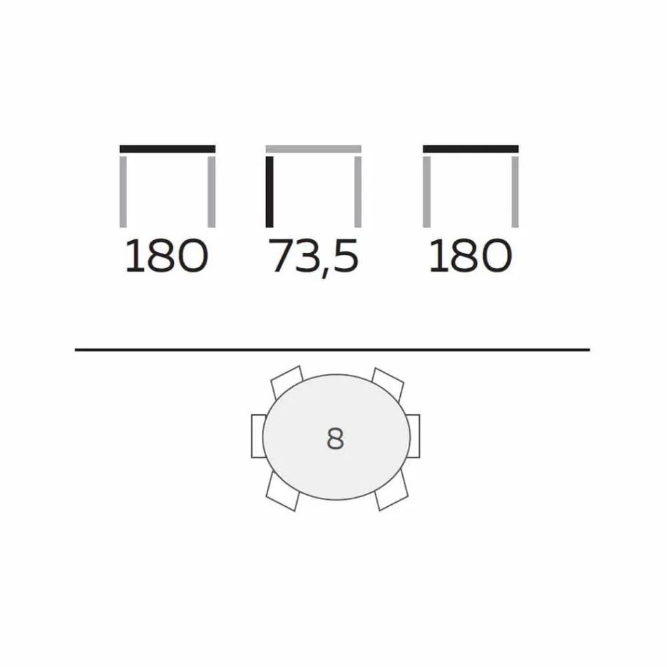 Dizajni i tryezës së rrumbullakët të darkës në prodhim gresi të lëmuar dhe druri të prodhuar në Itali - Madame Viadurini