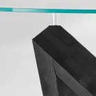 Tavolinë ngrënieje e rrumbullakët prej druri me sipërfaqe qelqi Bao, dizajn modern Viadurini