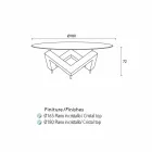 Tavolinë ngrënieje e rrumbullakët prej druri me sipërfaqe qelqi Bao, dizajn modern Viadurini