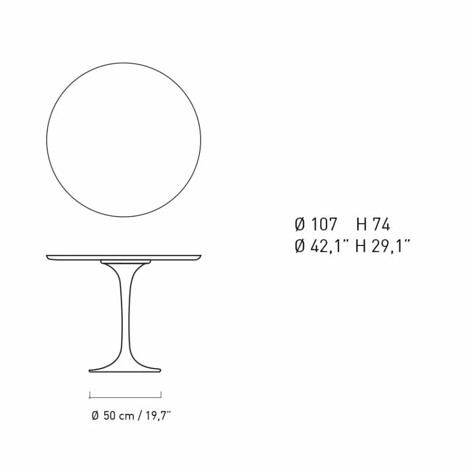 Tavolinë ngrënieje e rrumbullakët në mermer dhe alumin të lyer të prodhuar në Itali - E shkëlqyeshme Viadurini