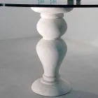 Tavolinë ngrënieje e rrumbullakët në gur dhe kristal Oedipi, dizajn klasik Viadurini