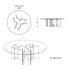 Tryezë e rrumbullakët e ngrënies në gotë tepër të pastër ose të tymosur Prodhuar në Itali - Thommy Viadurini