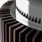 Tavolinë e rrumbullakët e ngrënies në gotë të tymosur me bazë druri Made in Italy - Rondo Viadurini