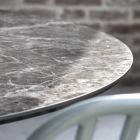 Tavolinë e rrumbullakët e ngrënies prej qelqi qeramike dhe metalike Prodhuar në Itali - Alfero Viadurini