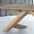 Tavolinë ngrënieje Solid Oak e disponueshme me skaje të ndryshme Made in Italy - Boromir Viadurini