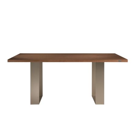 Struktura e tavolinës së ngrënies në hekur dhe dru të fortë Prodhuar në Itali - Romino Viadurini