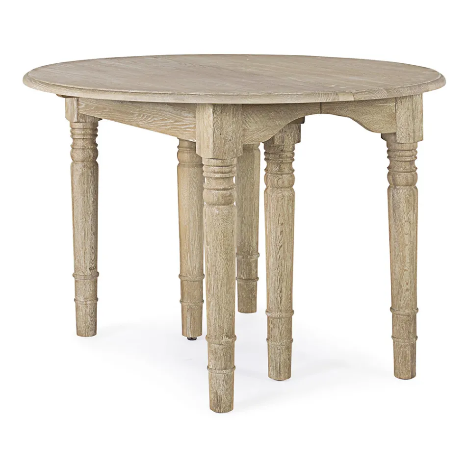 Tavolinë e rrumbullakët e ngrënies E zgjatur deri në 272 cm në Homemotion Wood - Guglio Viadurini