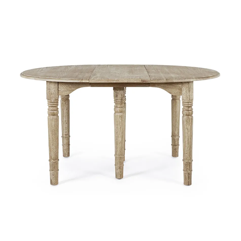 Tavolinë e rrumbullakët e ngrënies E zgjatur deri në 272 cm në Homemotion Wood - Guglio Viadurini