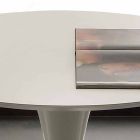Tavolinë ngrënieje e rrumbullakët e bardhë Topeka, dizajn modern Viadurini