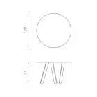 Tavolinë e rrumbullakët ngrënie me xhami të lartë Adamo, dizajn modern Viadurini