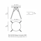 Tavolina e rrumbullakët e darkës në dru dhe në pjesën e sipërme të Hpl, 4 copë - Faz Wood nga Vondom Viadurini