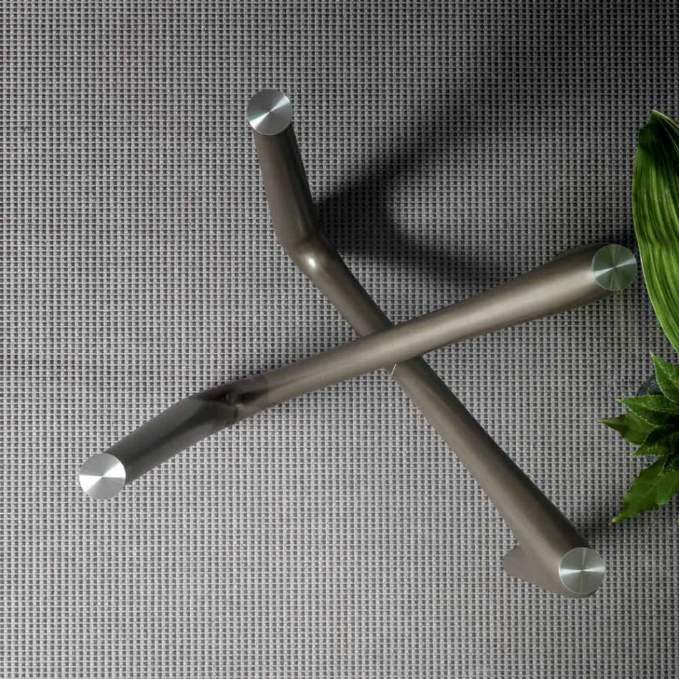 Tavolinë e rrumbullakët e ngrënies me këmbë transparente xhami dhe poliuretani - Stalto Viadurini