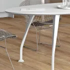 Tavolinë takimi ovale në melaminë të bardhë - Fadila Viadurini