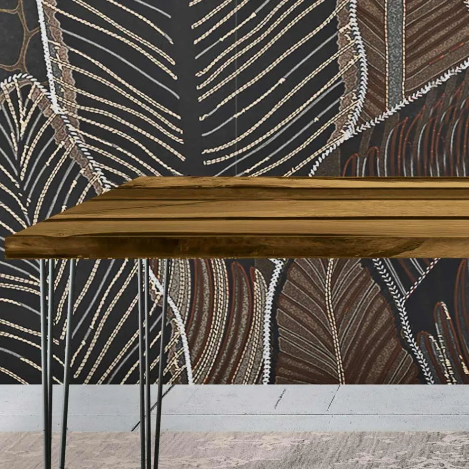 Tavolinë ndenjeje në lisi dhe rrëshirë epokside me ngjyrë Prodhuar në Itali - Magnus Viadurini