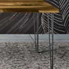 Tavolinë ndenjeje në lisi dhe rrëshirë epokside me ngjyrë Prodhuar në Itali - Magnus Viadurini