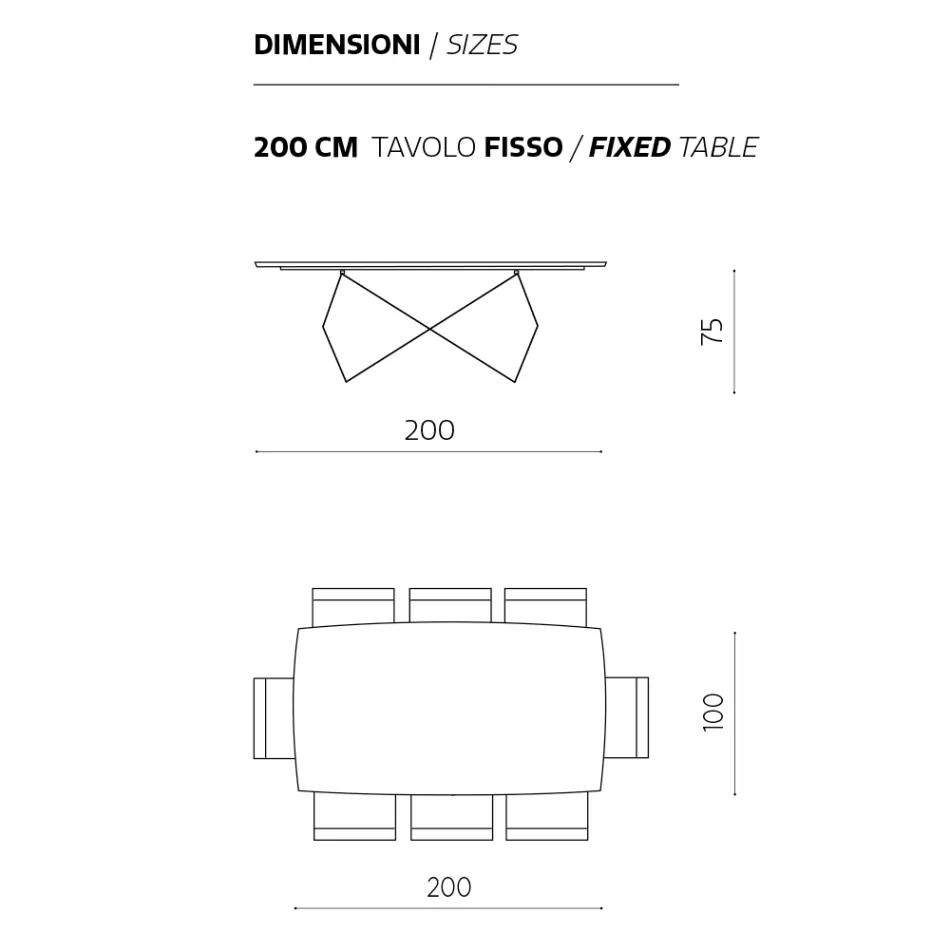 Tavolinë Salloni 200x100 me Rimeso Lisi dhe Metal - Kryq Viadurini