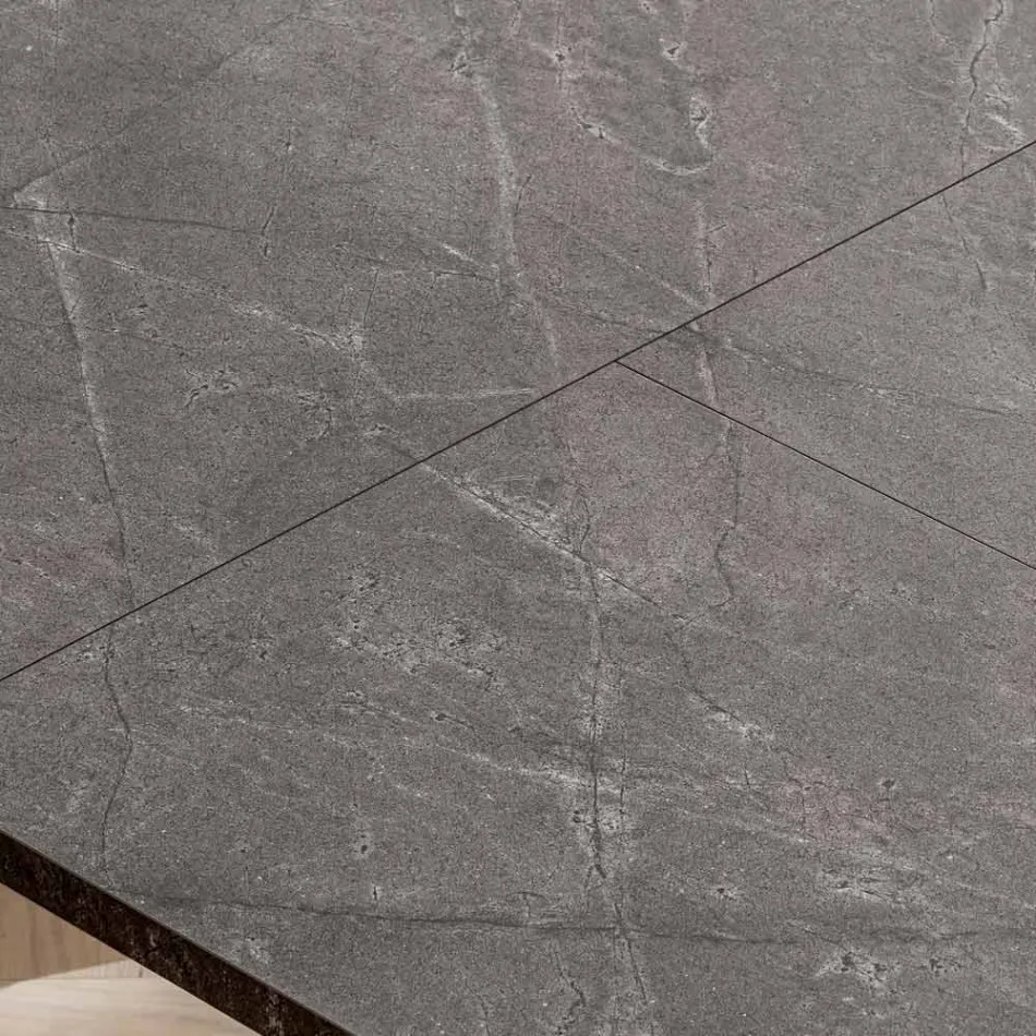 Tavolinë e zgjerueshme për dhomën e ndenjes 260 ose 300 cm në metal dhe HPL - Borgo Viadurini