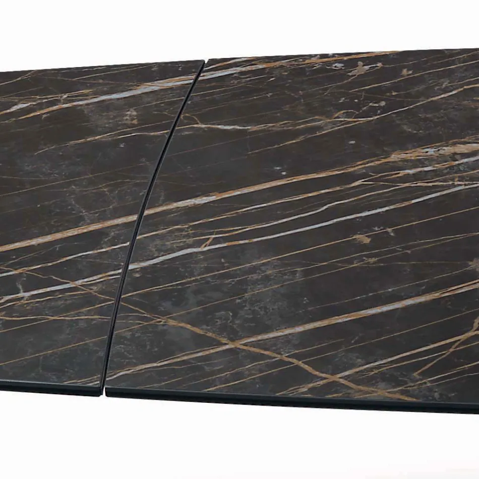 Tavolinë e zgjerueshme e dhomës së ndenjes me majë në formë fuçie në qeramikë Prodhuar në Itali - gota Viadurini