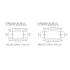 Tavolinë e zgjerueshme e dhomës së ndenjes me majë në formë fuçie në qeramikë Prodhuar në Itali - gota Viadurini