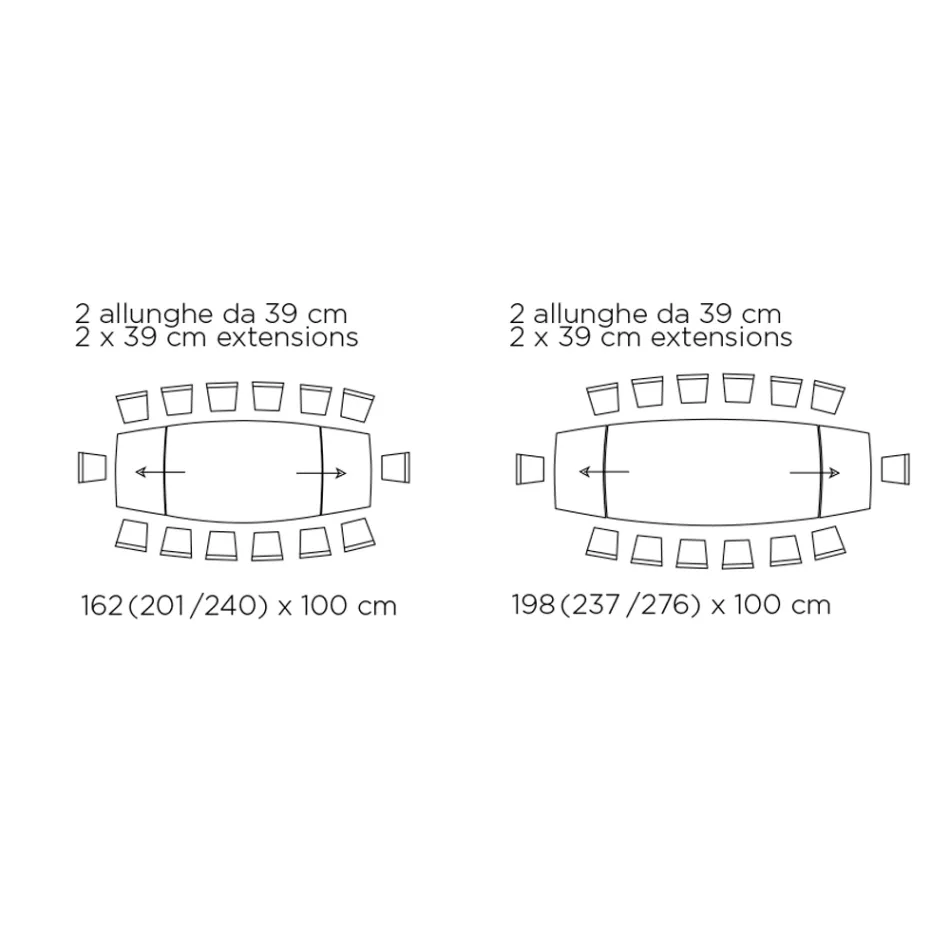 Tavolinë e zgjerueshme e dhomës së ndenjes me majë në formë fuçie në qeramikë Prodhuar në Itali - gota Viadurini