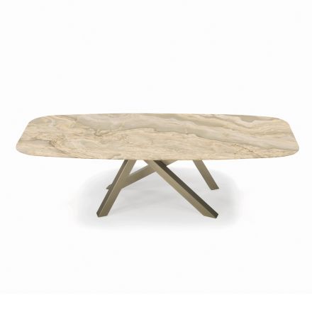 Tavolinë ndenjeje me majë në formë fuçie në qeramikë Prodhuar në Itali - Settimmio Viadurini