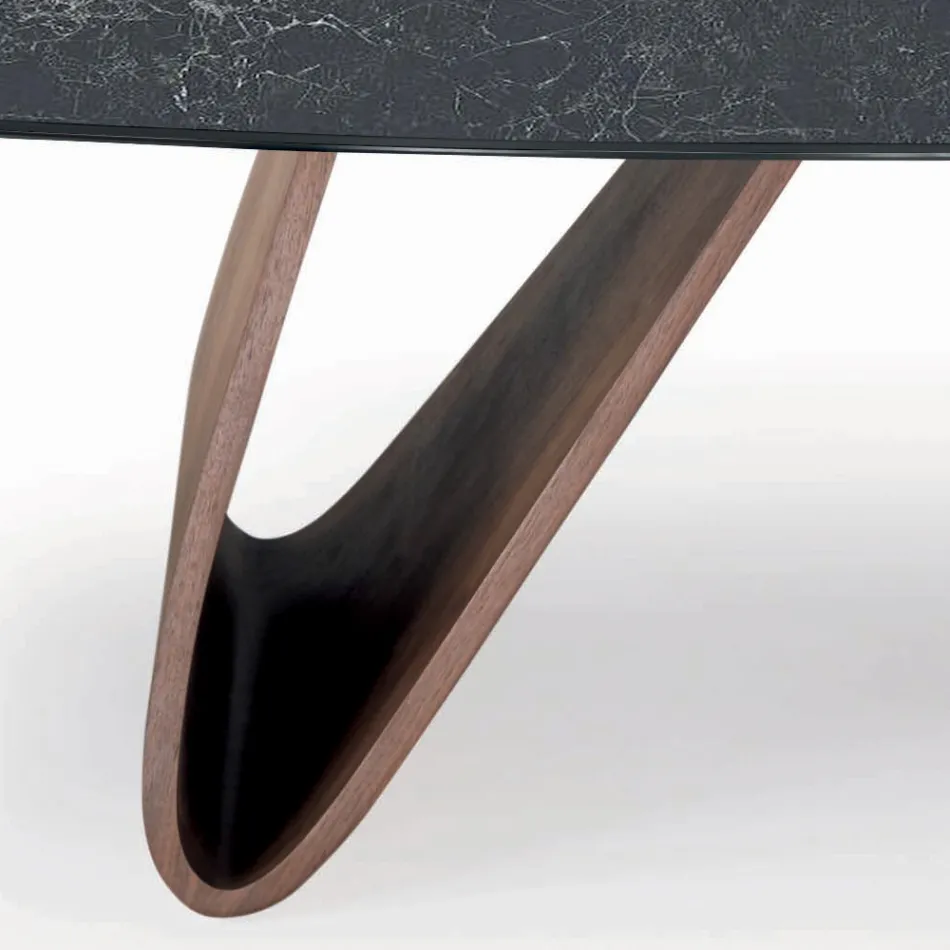 Tavolinë fikse ndenjeje me bazament druri Prodhuar në Itali - Equatore Viadurini