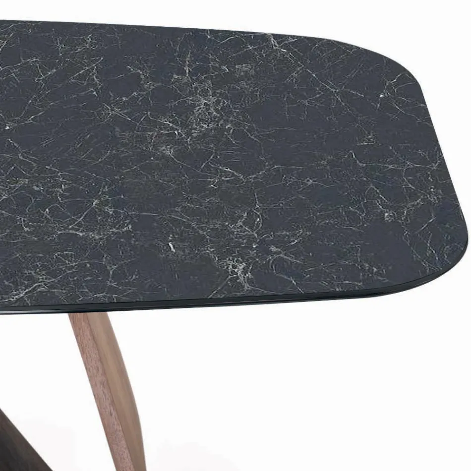 Tavolinë fikse ndenjeje me bazament druri Prodhuar në Itali - Equatore Viadurini