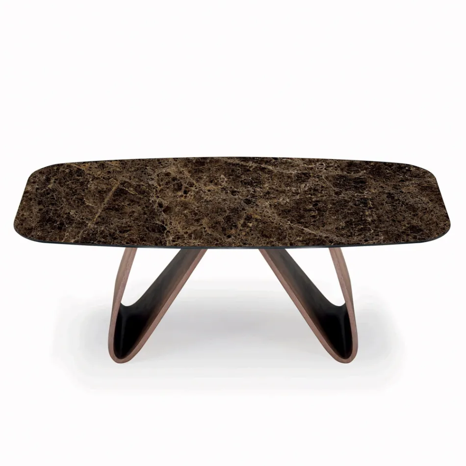 Tavolinë fikse ndenjeje me bazament druri Prodhuar në Itali - Equatore Viadurini