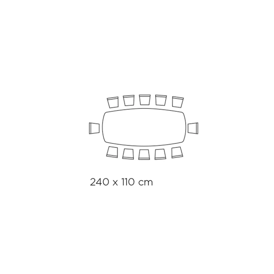 Tavolinë fikse e dhomës së ndenjes me majë në formë fuçie në qeramikë Prodhuar në Itali - Gota Viadurini