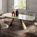 Tavolinë fikse e dhomës së ndenjes me majë fuçi qeramike Made in Italy - Gota