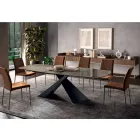 Tavolinë fikse ndenjeje me majë qeramike Made in Italy - Pushime Viadurini