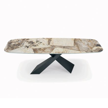 Tavolinë fikse ndenjeje me majë qeramike Made in Italy - Pushime Viadurini