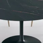 Tavolinë fikse Rrumbullake e Sallonit në Laminat dhe Alumin Prodhuar në Itali - Dollarë Viadurini