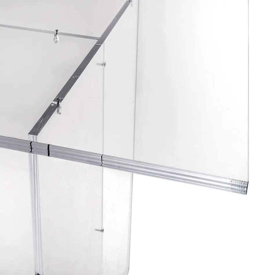 Tavolinë me dizajn minimalist Selenia në pleksiglas transparent, e prodhuar në Itali Viadurini