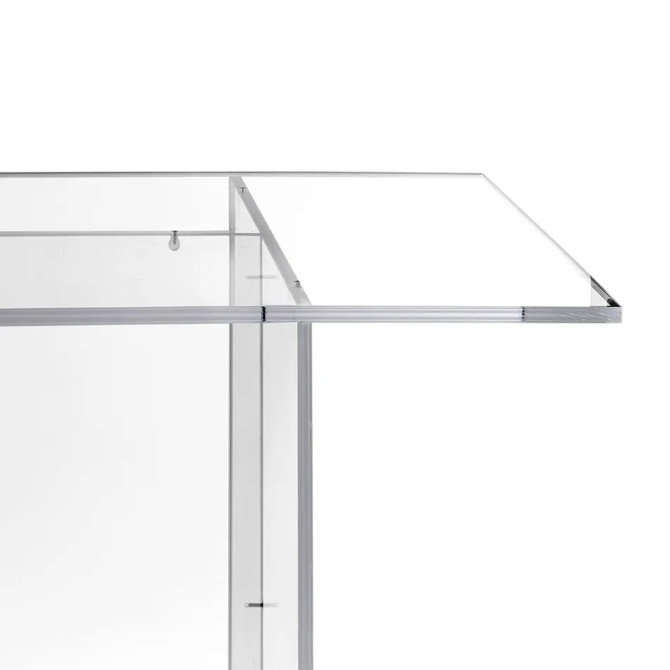 Tavolinë me dizajn minimalist Selenia në pleksiglas transparent, e prodhuar në Itali Viadurini