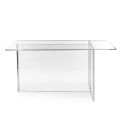 Tavolinë me dizajn minimalist Selenia në pleksiglas transparent, e prodhuar në Itali