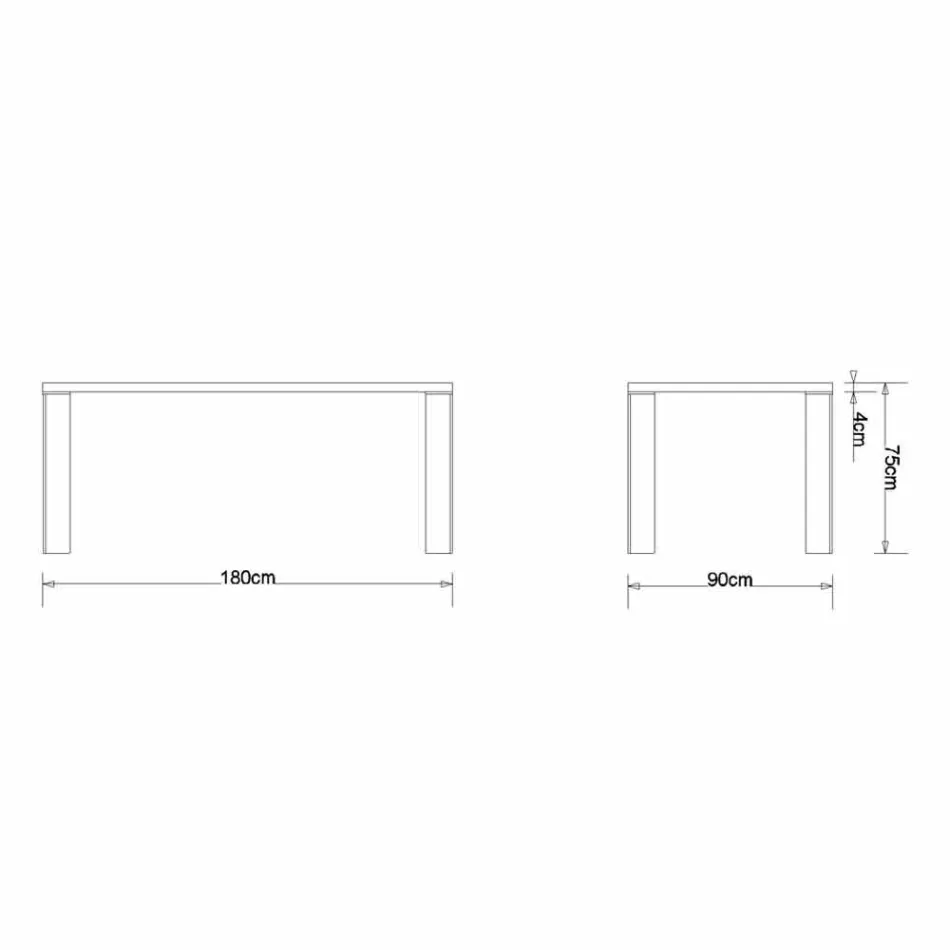 Tabela moderne e projektimit në dru arre natyral, L180xP90cm, Yvonne Viadurini