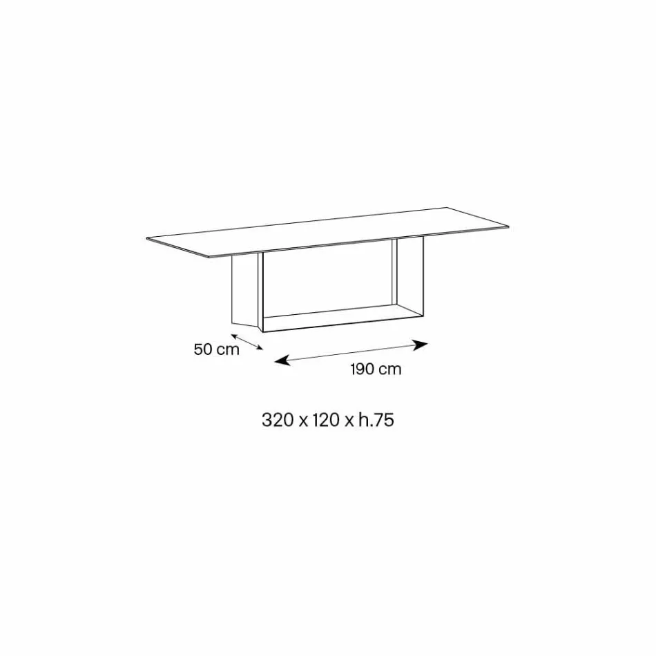 Tabela e Dizajnit në Matt Noir Desir Qeramike dhe Metal Made in Italy - Brown Brown Viadurini