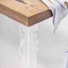Tavolinë projektimi në dru bredhi dhe pleksiglas të bërë në Itali, Castro Viadurini